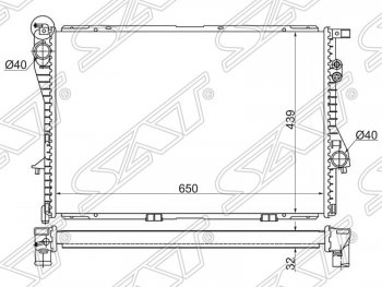 Радиатор двигателя SAT (пластинчатый) BMW 7 серия E38 дорестайлинг, седан (1994-1998)