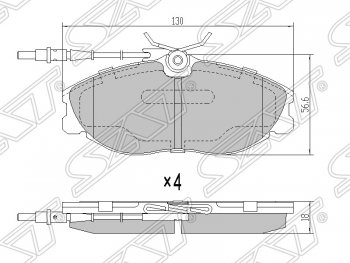 Колодки тормозные SAT (передние) Peugeot 406 8B седан рестайлинг (1999-2004)