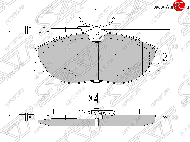 1 599 р. Колодки тормозные SAT (передние) Peugeot 406 8B седан рестайлинг (1999-2004)  с доставкой в г. Йошкар-Ола