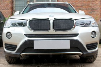 Зимняя заглушка воздухозаборника бампера Стрелка 11 Премиум BMW X3 F25 рестайлинг (2014-2017)