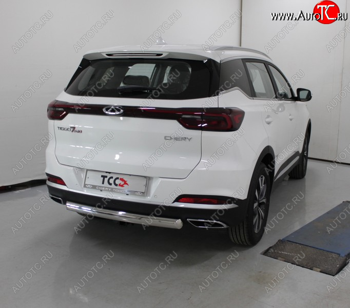 21 749 р. Защита заднего бампера (овальная, 2WD) ТСС 75х42 мм  Chery Tiggo 7 PRO (2019-2024)  с доставкой в г. Йошкар-Ола