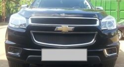 1 469 р. Нижняя сетка на бампер Russtal (черная) Chevrolet Trailblazer GM800 дорестайлинг (2012-2016)  с доставкой в г. Йошкар-Ола. Увеличить фотографию 3