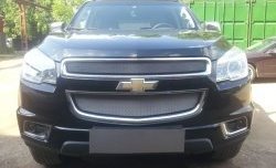 1 539 р. Нижняя сетка на бампер Russtal (хром)  Chevrolet Trailblazer  GM800 (2012-2016) дорестайлинг  с доставкой в г. Йошкар-Ола. Увеличить фотографию 2