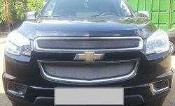 1 539 р. Нижняя сетка на бампер Russtal (хром)  Chevrolet Trailblazer  GM800 (2012-2016) дорестайлинг  с доставкой в г. Йошкар-Ола. Увеличить фотографию 3