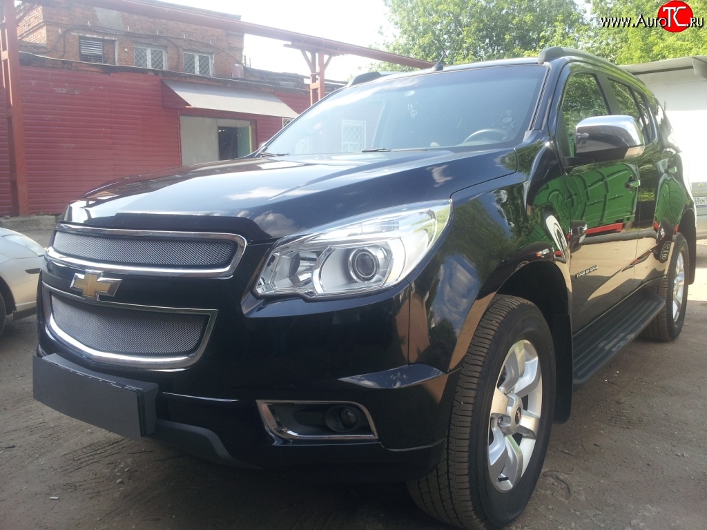 1 539 р. Нижняя сетка на бампер Russtal (хром)  Chevrolet Trailblazer  GM800 (2012-2016) дорестайлинг  с доставкой в г. Йошкар-Ола