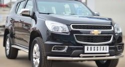 23 999 р. Защита переднего бампера (2 трубыØ63 и 42 мм, нержавейка) SLITKOFF  Chevrolet Trailblazer  GM800 (2012-2016) дорестайлинг  с доставкой в г. Йошкар-Ола. Увеличить фотографию 4