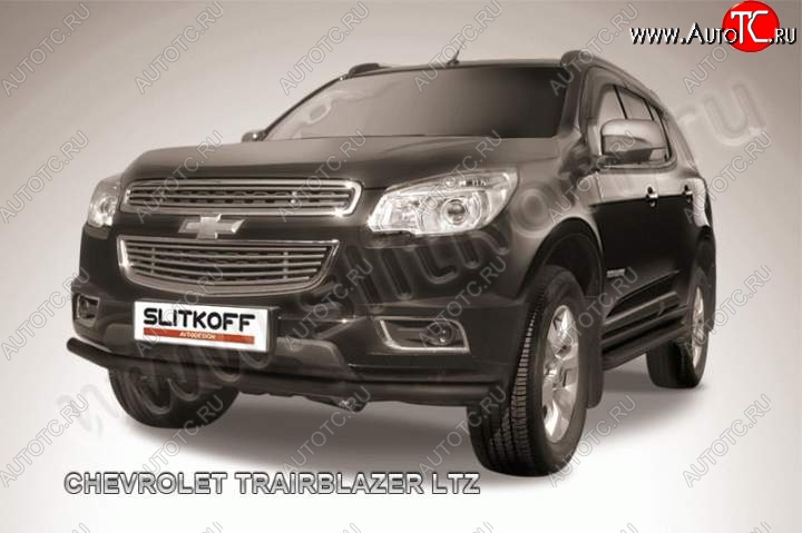 8 599 р. Защита переднего бампера d57 Slitkoff  Chevrolet Trailblazer  GM800 (2012-2016) дорестайлинг (Цвет: серебристый)  с доставкой в г. Йошкар-Ола