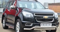 16 899 р. Защита порогов из круглой трубы диаметром 42 мм SLITKOFF Chevrolet Trailblazer GM800 дорестайлинг (2012-2016)  с доставкой в г. Йошкар-Ола. Увеличить фотографию 2