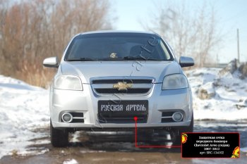 1 429 р. Защитная сетка и заглушка решетки переднего бампера RA Chevrolet Aveo T250 седан рестайлинг (2006-2011)  с доставкой в г. Йошкар-Ола. Увеличить фотографию 2