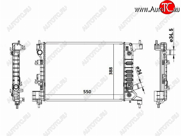 6 999 р. Радиатор двигателя SAT (пластинчатый, МКПП/АКПП) Chevrolet Aveo T300 хэтчбек (2011-2015)  с доставкой в г. Йошкар-Ола