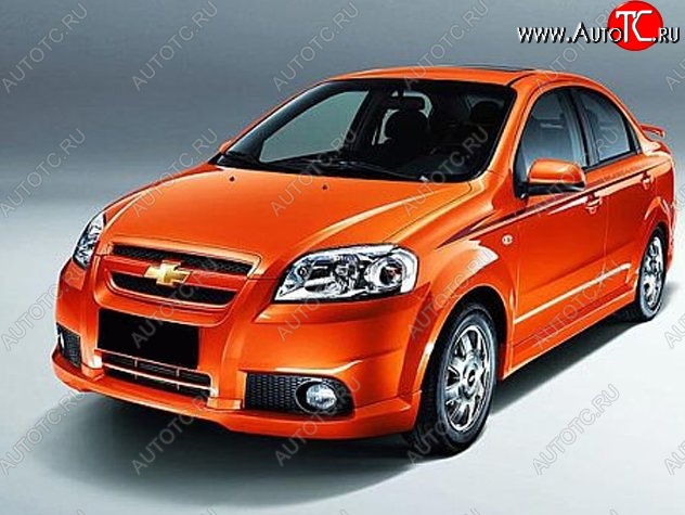 4 499 р. Накладка на передний бампер CT Chevrolet Aveo T250 седан рестайлинг (2006-2011) (Неокрашенная)  с доставкой в г. Йошкар-Ола