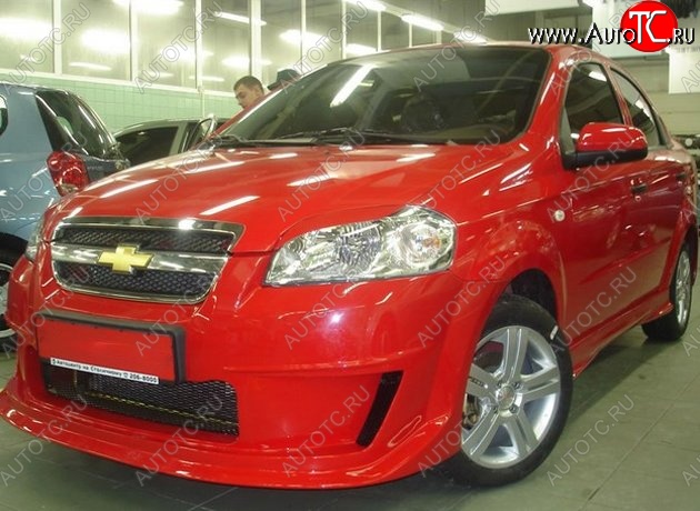 7 199 р. Передний бампер CT Chevrolet Aveo T250 седан рестайлинг (2006-2011) (Неокрашенный)  с доставкой в г. Йошкар-Ола