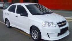 4 599 р. Пороги накладки CT Chevrolet Aveo T250 седан рестайлинг (2006-2011) (Неокрашенные)  с доставкой в г. Йошкар-Ола. Увеличить фотографию 2