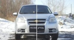 1 039 р. Защитная сетка решетки переднего бампера RA Chevrolet Aveo T250 седан рестайлинг (2006-2011)  с доставкой в г. Йошкар-Ола. Увеличить фотографию 2