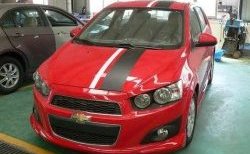 3 699 р. Накладка на передний бампер CT Chevrolet Aveo T300 хэтчбек (2011-2015) (Неокрашенная)  с доставкой в г. Йошкар-Ола. Увеличить фотографию 2