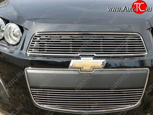 5 499 р. Декоративные вставки решетки радиатора и переднего бампера CT Chevrolet Aveo T300 седан (2011-2015) (Неокрашенная)  с доставкой в г. Йошкар-Ола