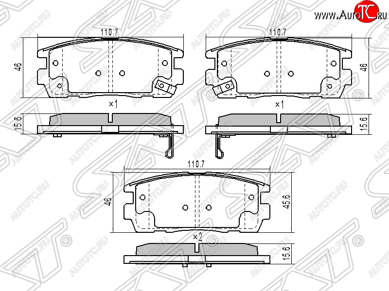 1 029 р. Колодки тормозные SAT (задние) Opel Antara (2006-2010)  с доставкой в г. Йошкар-Ола