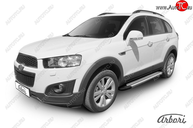 11 789 р. Порожки для ног Arbori Luxe Silver Chevrolet Captiva 2-ой рестайлинг (2013-2016)  с доставкой в г. Йошкар-Ола