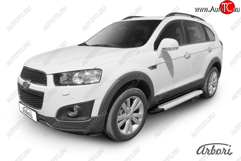 10 979 р. Порожки для ног Arbori Optima Silver Chevrolet Captiva 2-ой рестайлинг (2013-2016)  с доставкой в г. Йошкар-Ола