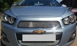 3 199 р. Сетка на бампер Russtal (хром) Chevrolet Captiva 2-ой рестайлинг (2013-2016)  с доставкой в г. Йошкар-Ола. Увеличить фотографию 2