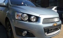 3 199 р. Сетка на бампер Russtal (хром) Chevrolet Captiva 2-ой рестайлинг (2013-2016)  с доставкой в г. Йошкар-Ола. Увеличить фотографию 5