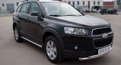 20 099 р. Защита переднего бампера (2 трубыØ63 и 42 мм, нержавейка) SLITKOFF Chevrolet Captiva  дорестайлинг (2006-2011)  с доставкой в г. Йошкар-Ола. Увеличить фотографию 4