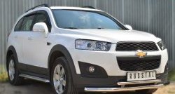 18 399 р. Защита переднего бампера (2 трубыØ63 и 42 мм, нержавейка) SLITKOFF Chevrolet Captiva 2-ой рестайлинг (2013-2016)  с доставкой в г. Йошкар-Ола. Увеличить фотографию 4