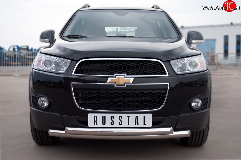 18 799 р. Защита переднего бампера (2 трубыØ63 мм, нержавейка) SLITKOFF  Chevrolet Captiva (2011-2013) 1-ый рестайлинг  с доставкой в г. Йошкар-Ола