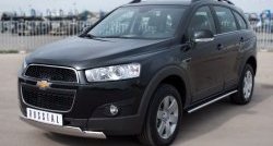 25 999 р. Защита переднего бампера (2 трубыØ75х42 мм, нержавейка) Russtal Chevrolet Captiva 1-ый рестайлинг (2011-2013)  с доставкой в г. Йошкар-Ола. Увеличить фотографию 4