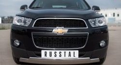 25 999 р. Защита переднего бампера (2 трубыØ75х42 мм, нержавейка) Russtal  Chevrolet Captiva (2011-2013) 1-ый рестайлинг  с доставкой в г. Йошкар-Ола. Увеличить фотографию 1