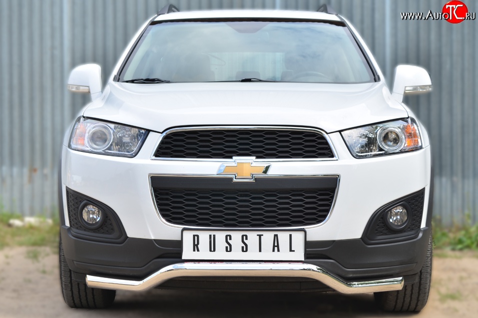 15 449 р. Защита переднего бампера (Ø63 мм волна, нержавейка) SLITKOFF Chevrolet Captiva 2-ой рестайлинг (2013-2016)  с доставкой в г. Йошкар-Ола