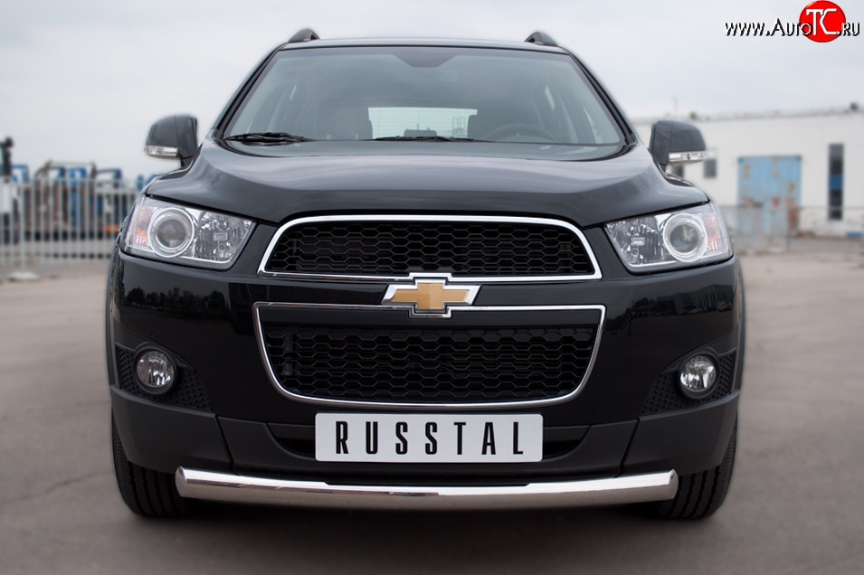 16 999 р. Одинарная защита переднего бампера диаметром 76 мм SLITKOFF Chevrolet Captiva 1-ый рестайлинг (2011-2013)  с доставкой в г. Йошкар-Ола