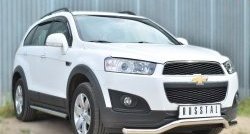 13 849 р. Защита порогов из круглой трубы диаметром 63 мм (рестайлинг) Russtal Chevrolet Captiva 2-ой рестайлинг (2013-2016) (Защита порогов с со скосами на торцах (вариант 1))  с доставкой в г. Йошкар-Ола. Увеличить фотографию 4