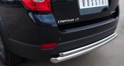 17 649 р. Защита заднего бампера (Ø63 и 42 мм, нержавейка) SLITKOFF Chevrolet Captiva 1-ый рестайлинг (2011-2013)  с доставкой в г. Йошкар-Ола. Увеличить фотографию 2