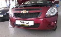 2 089 р. Нижняя сетка на бампер Russtal (черная) Chevrolet Cobalt седан дорестайлинг (2011-2016)  с доставкой в г. Йошкар-Ола. Увеличить фотографию 2