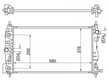 Радиатор двигателя SAT (пластинчатый, МКПП/АКПП, Z20S1, LLW, Z20D1) Chevrolet Cruze J300 седан рестайлинг (2012-2015)