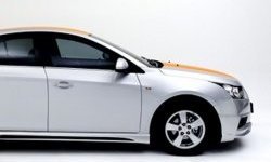 3 999 р. Накладка на передний бампер Extrime Chevrolet Cruze J305 хэтчбек дорестайлинг (2009-2012) (Неокрашенная)  с доставкой в г. Йошкар-Ола. Увеличить фотографию 2