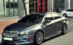 4 199 р. Пороги накладки CT Chevrolet Cruze J300 седан рестайлинг (2012-2015) (Неокрашенные)  с доставкой в г. Йошкар-Ола. Увеличить фотографию 2