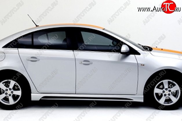 4 199 р. Пороги накладки Extrime Chevrolet Cruze J300 седан рестайлинг (2012-2015) (Неокрашенные)  с доставкой в г. Йошкар-Ола