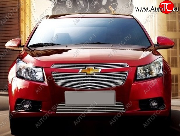 6 749 р. Декоративные вставки решетки радиатора и переднего бампера CT Chevrolet Cruze J300 седан рестайлинг (2012-2015) (Неокрашенная)  с доставкой в г. Йошкар-Ола