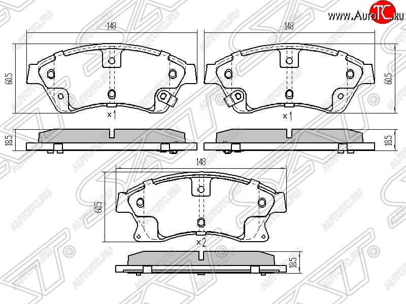 1 589 р. Колодки тормозные передние SAT (диски 276мм) Opel Astra J универсал дорестайлинг (2009-2012)  с доставкой в г. Йошкар-Ола