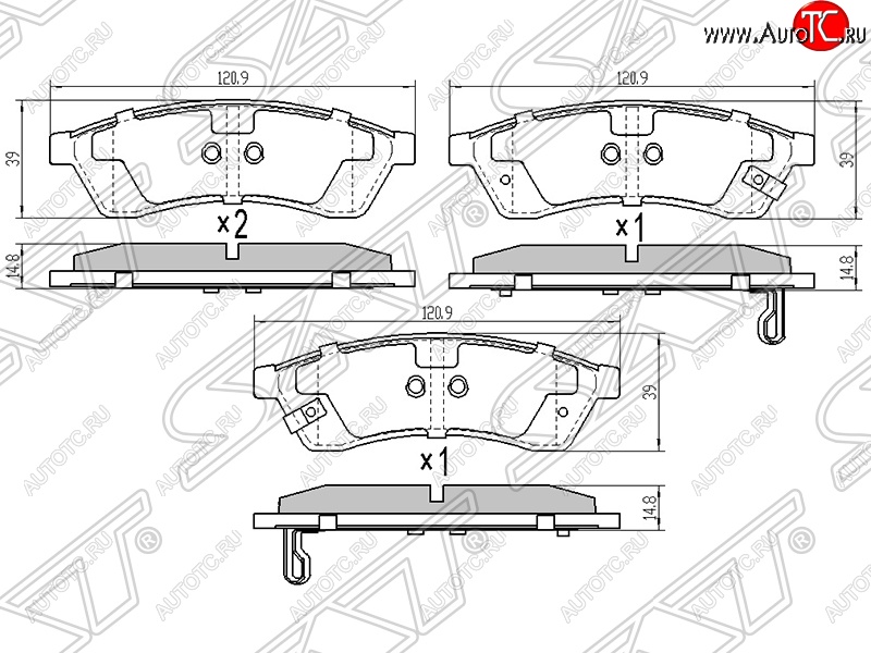 899 р. Колодки тормозные SAT (задние)  Chevrolet Epica  V250 (2006-2012)  с доставкой в г. Йошкар-Ола