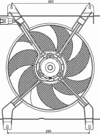 Вентилятор радиатора в сборе SAT (1.8) Chevrolet Lacetti хэтчбек (2002-2013)