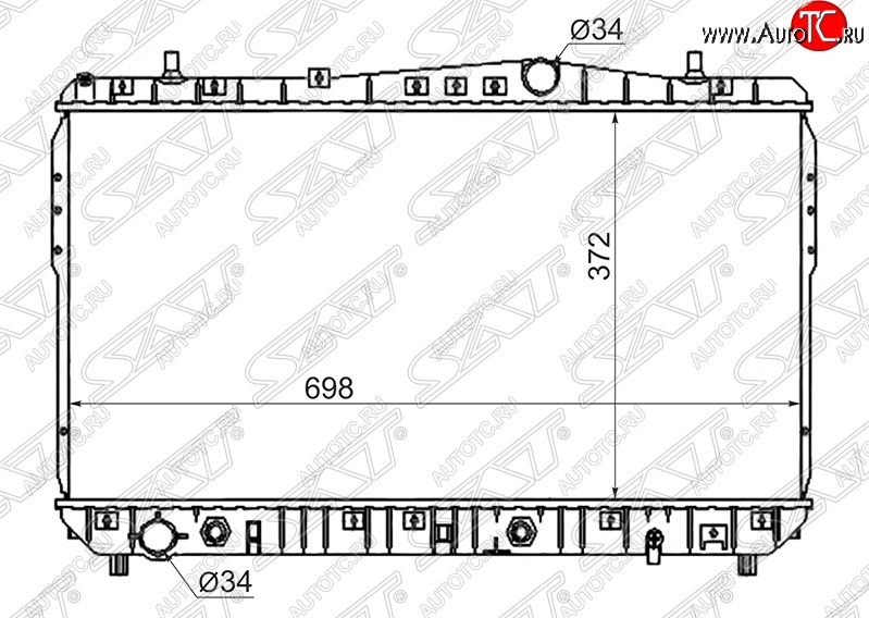 7 949 р. Радиатор двигателя SAT (пластинчатый, 1.4/1.6/1.8, МКПП/АКПП) Chevrolet Lacetti седан (2002-2013)  с доставкой в г. Йошкар-Ола