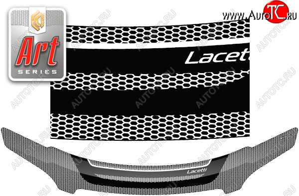 2 289 р. Дефлектор капота CA-Plastiс  Chevrolet Lacetti  универсал (2002-2013) (Серия Art серебро)  с доставкой в г. Йошкар-Ола