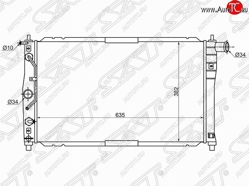 7 499 р. Радиатор двигателя SAT ( (пластинчатый, 1.3/1.5/1.6, АКПП, кондиционер) Daewoo Sense Т100 седан (1997-2008)  с доставкой в г. Йошкар-Ола