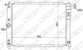 Радиатор двигателя SAT (трубчатый, МКПП, без кондиционера) Daewoo Sense Т100 седан (1997-2008)