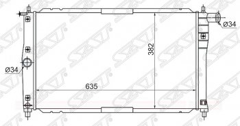 Радиатор двигателя SAT (трубчатый, 1.3/1.5/1.6, МКПП, кондиционер) Daewoo Sense Т100 седан (1997-2008)
