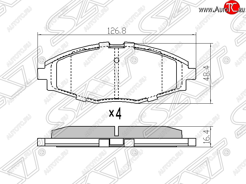 969 р. Колодки тормозные SAT (для диска 236 mm) Chevrolet Lanos T100 седан (2002-2017)  с доставкой в г. Йошкар-Ола