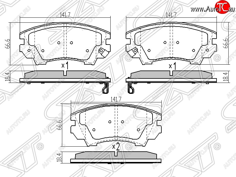 1 199 р. Колодки тормозные SAT (передние) Opel Astra J хэтчбек 5 дв.  рестайлинг (2012-2017)  с доставкой в г. Йошкар-Ола